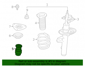 Front left shock absorber bump stop Nissan Rogue 21-23