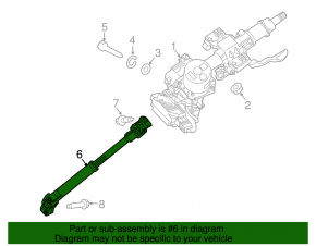 Steering cardan shaft Kia Sorento 16-20 without start-stop button