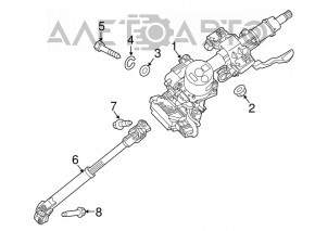 Steering cardan shaft Kia Sorento 16-20 without start-stop button