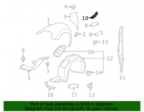Front right rear fender bracket VW Beetle 12-19