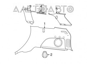 Rear pillar trim left Jeep Grand Cherokee WK2 14-15 rear, beige