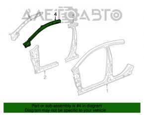 Roof pillar front right Chrysler 200 15-17
