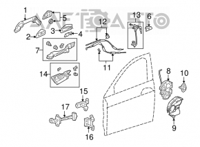 Door handle outer front left Acura ILX 13-13 keyless