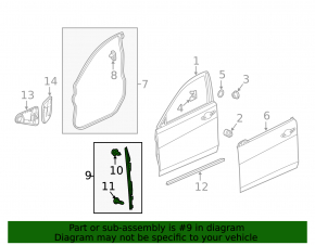 Acura TLX 15-19 front right door seal