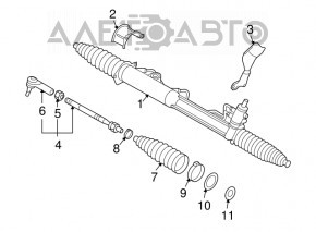 Steering rod with tip left Audi Q7 4L 10-15