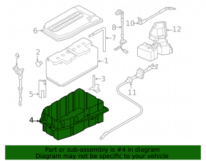Battery tray VW Touareg 11-17
