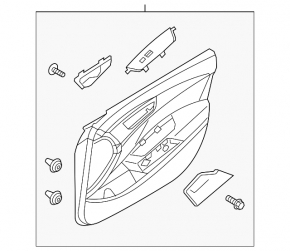 Door trim card front left Hyundai Veloster 12-17 black