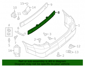 Nissan Altima Rear Bumper Absorber 13-18