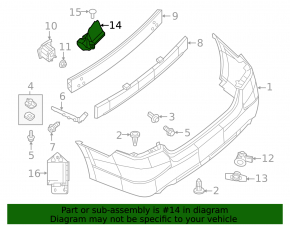 Rear bumper absorber right Nissan Altima 13-14 prerest