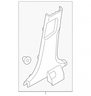 Lower left center pillar trim for Kia Optima 11-15 black