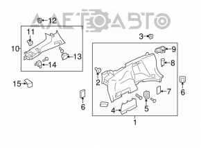 Subaru Forester 2013 SH right rear pillar trim, gray