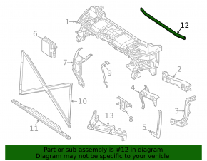 Mercedes W167 GLE 350 450 20-22 bonnet seal on body