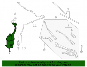 Mercedes A-class V177 19-22 windshield washer reservoir with filler neck and sensor
