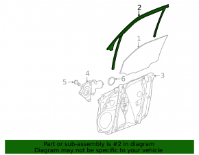 Front left door glass seal Mercedes GLC 16-22