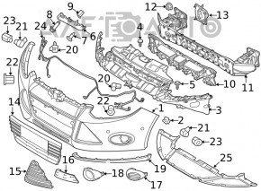 Front bumper grille central Ford Focus mk3 11-14 dorest mat
