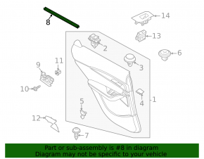 Inner glass seal for rear left door Mazda CX-30 20-