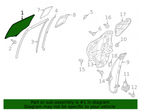 Glass door rear right Mazda 6 13-21