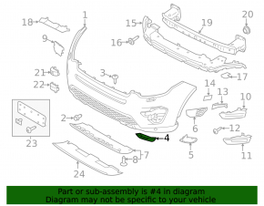 Front bumper trim, lower right, Land Rover Discovery Sport 18-19
