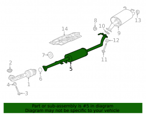 Exhaust pipe center section Honda CRV 12-14 2.4