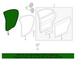 Rear left door seal for Chevrolet Volt 11-15