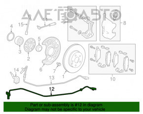 Brake pad wear sensor front right Infiniti QX30 17- with wiring