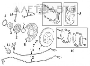 Brake pad wear sensor front right Infiniti QX30 17- with wiring