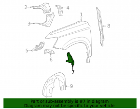 Inner left fender seal VW Taos 22-25