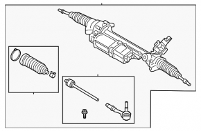 Steering rack BMW X7 G07 19-22 without active steering, with rods and tips