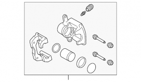 Rear left caliper Toyota Rav4 06-12 rusty