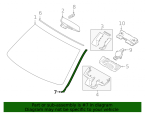Windshield molding right BMW X3 G01 18-21