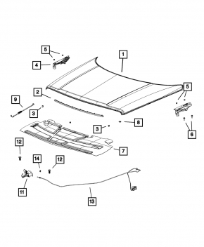 Jeep Compass 11-16 Hood Support