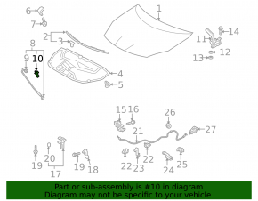 Toyota Prius 30 10-15 Hood Support Latch