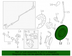 Front left brake disc VW Passat 20-22 312/25mm