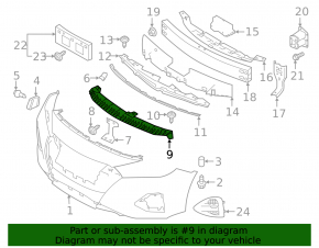 Front bumper mount central Nissan Maxima A36 16-