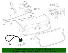 Trunk lid lock Lexus IS 14-20
