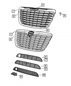Radiator grille grill Chrysler 300 11-14 dorest without PTF