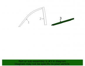 Door-glass molding, central front right, Toyota Sienna 11-20