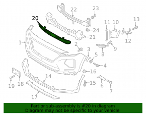 Hyundai Santa FE 19-20 Front Bumper Lower Grille