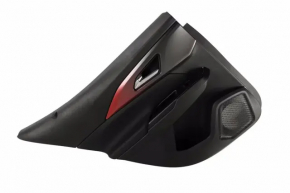 Door trim, rear left, Chevrolet Equinox EV 24-26, black, upper insert, black leather, black rubber armrest, chrome handle, with backlight, without buttons and wiring, scratches