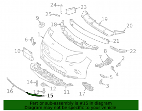 Front bumper molding left Mercedes CLA 17-19 chrome