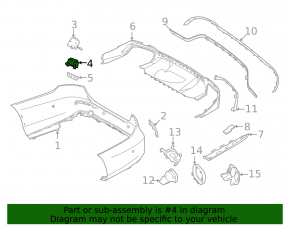 Mercedes W213 E 21-23 rear bumper towing hook cap upper part