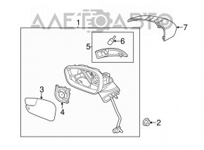 Left mirror element for Ford Fiesta 11-19, heated