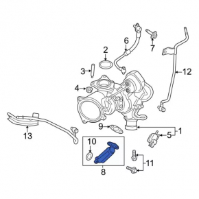 Oil pipe Ford Escape mk3 13-19 1.6T metal+rubber