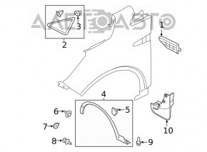 Plug triangle wing front right Ford Escape MK3 13- structure