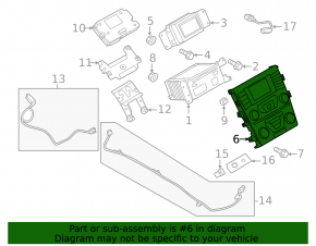 Ford Fusion mk5 13-20 SYNC 1 radio control panel with heating, for dual-zone climate control, worn buttons