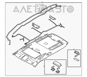Mazda CX-9 16-17 black headliner for sunroof