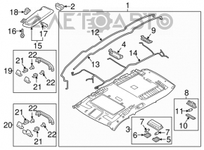 Mazda CX-9 16-17 black headliner for sunroof