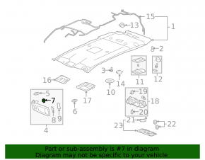 Driver's visor mounting hook GMC Terrain 10-17 gray