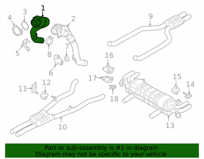 Intake pipe with catalytic converter right BMW 5 G30 18-19 4.4T