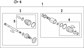 Subaru Forester 25-26 front left axle drive